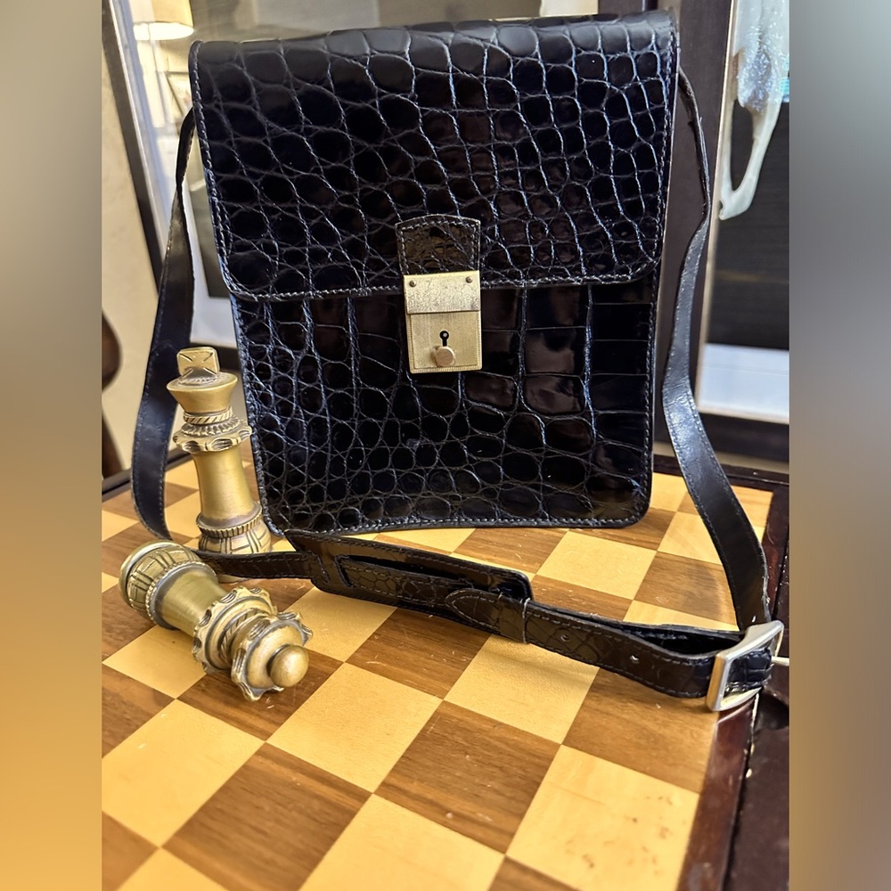 Vintage Gucci Authentic Crocodile Leather Kelly Shoulder Bag 💃🖤